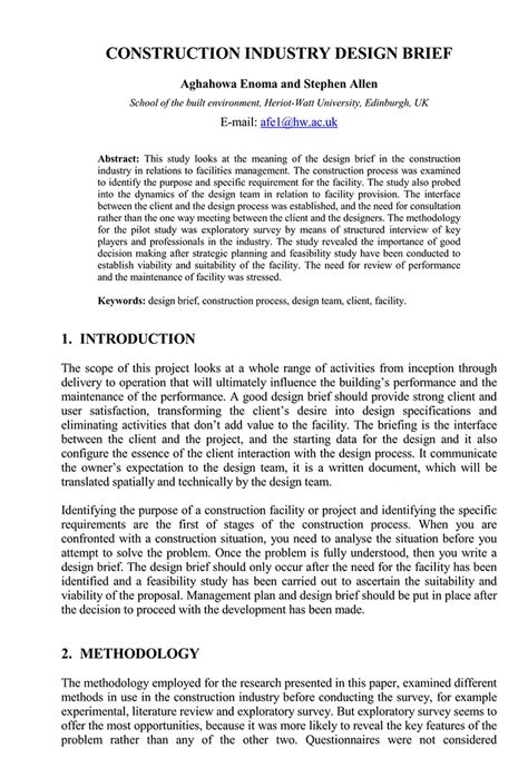Project Brief Examples And Templates Word Pdf