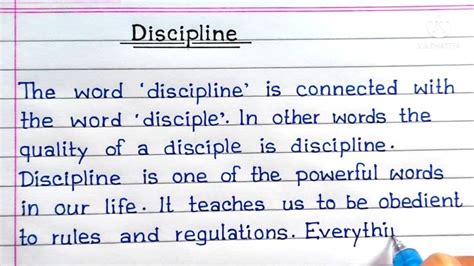 Discipline Essay In English Essay On Discipline In English Short