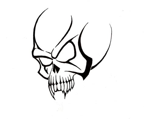 Skull Tattoos Calavera Simple Bosquejo Del Cráneo Diseño De Tatuaje