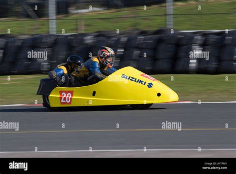 Suzuki Motorbike And Sidecar At Wirral 100 Motor Club Race Meeting At