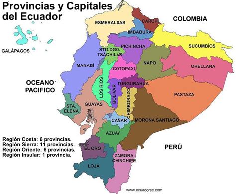 ¿cuáles Son Las Provincias Del Ecuador Y Sus Capitales