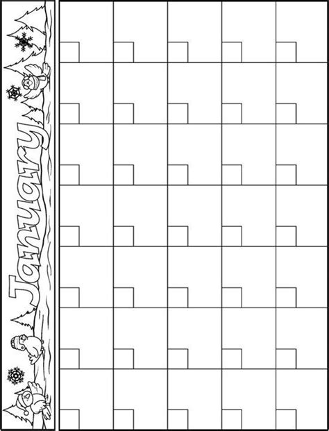 January Calendar Template Preschool Calendar Classroom Calendar