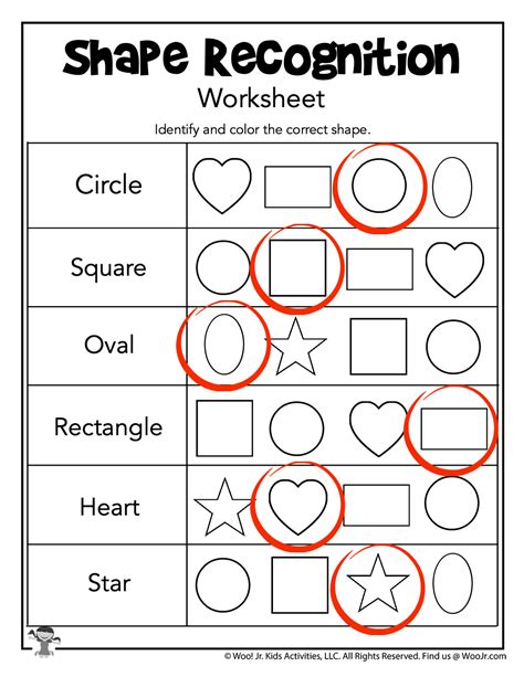 Shape Recognition Worksheet Printable Answers Woo Jr Kids Activities