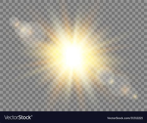 Sunshine With Rays On Transparent Background Sun Vector Image