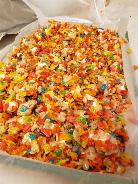 Edible Fruity Pebble Rice Krispie Treats Made With Concentrate This