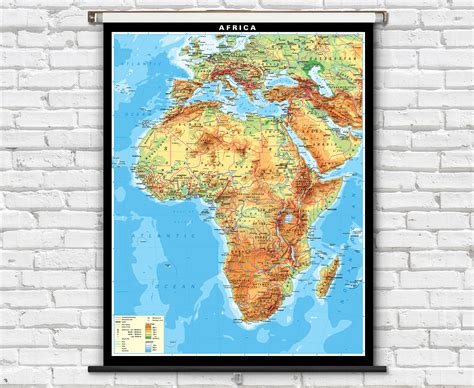 Africa Physical Classroom Map On Spring Roller By Klett Perthes World