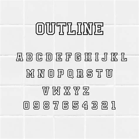 Outline Font Hollow Font Outline Font Handwriting Varsity Font College