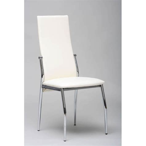 Modway silhouette modern tufted faux leather parsons kitchen & dining room chairs. Folio Dining Chair In White Faux Leather With Chrome Legs