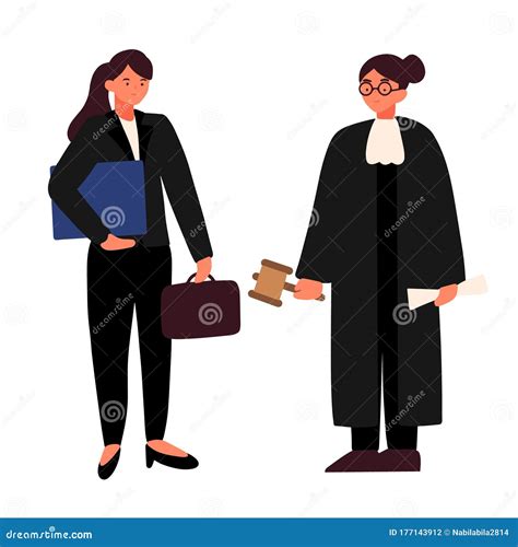Female Lawyer Flat Vector Illustration The Judge Justice Be Kind To
