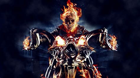Download Wallpaper 1920x1080 Ghost Rider Motorcycle Fire Skull