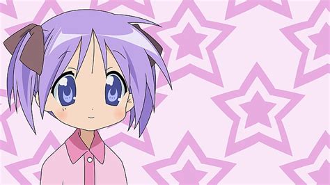hd wallpaper purple hair female anime character lucky star i hiiragi tsukasa wallpaper flare