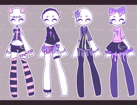 Outfit Adopts Pastel Goth Closed Character Design Drawing Anime