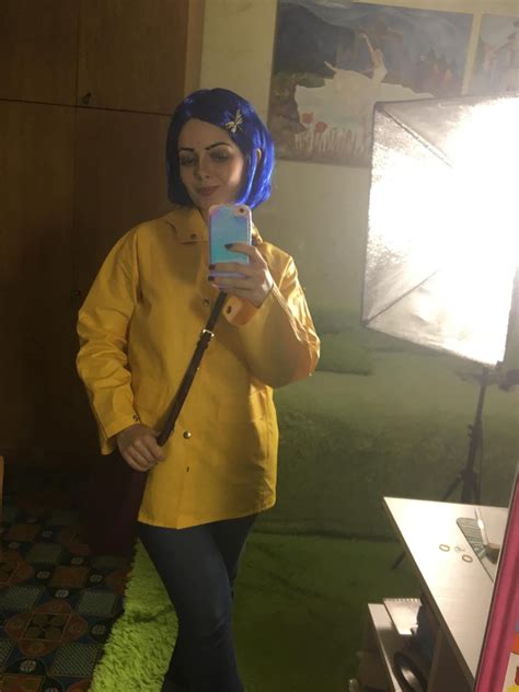 Coraline Coraline Jones Cosplay Costume Outfits Yellow Hooded Etsy Uk