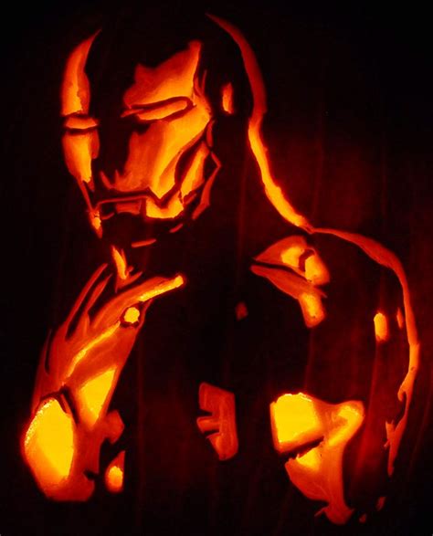 20 Iron Man Pumpkin Stencil