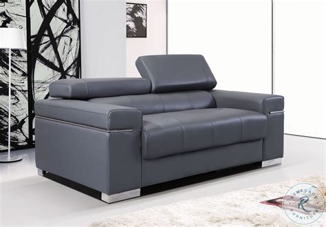 Soho Grey Leather Loveseat From Jandm 176551113 Ls Gr Coleman Furniture