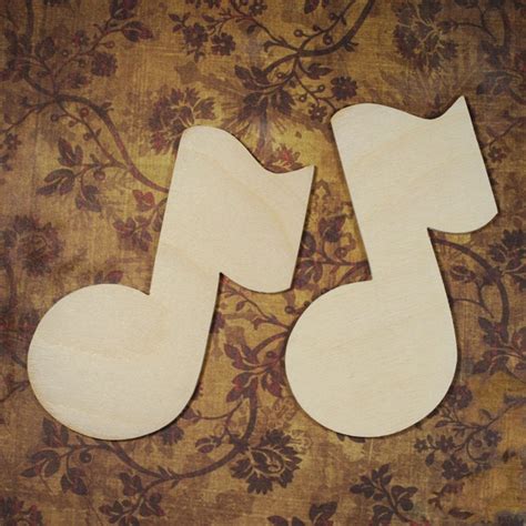 Music Note Wood Cutouts Unfinished Wood Crafts Set By Pvcreations