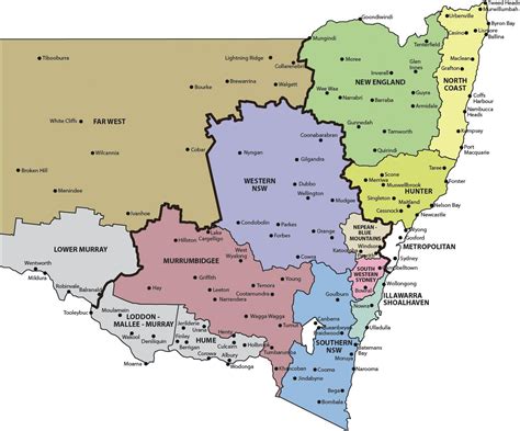 Mapa De Nsw Nsw Austrália Mapa Austrália