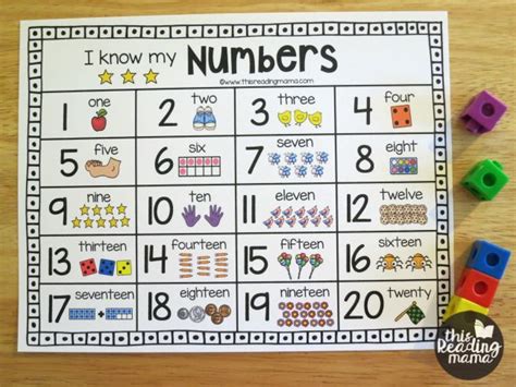 Printable Number Chart For Numbers 1 20 This Reading