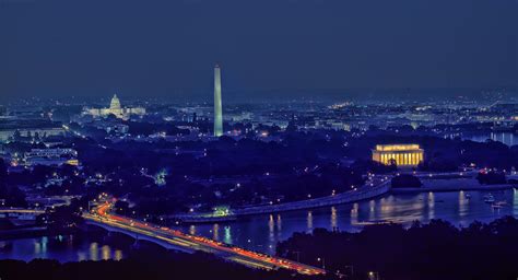 Aerial Night View Of Washington Dc Photograph By Mountain Dreams Fine