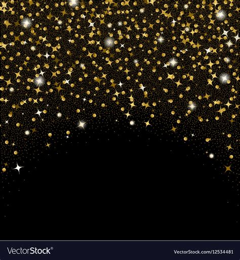 Gold Confetti Glitter On Black Background Vector Image