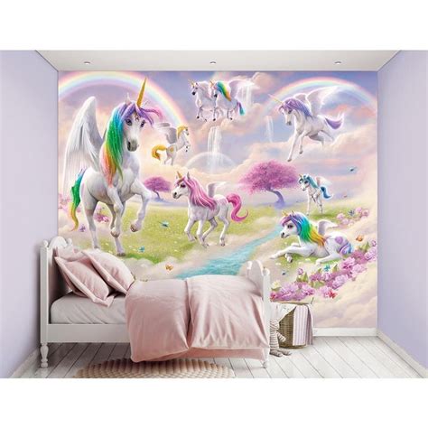 Walltastic Multi Color Magical Unicorn Wall Mural Wt46245 The Home