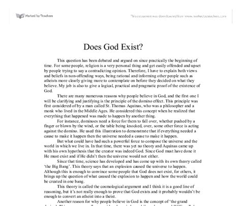 Does God Exist Gcse Religious Studies Philosophy And Ethics Marked
