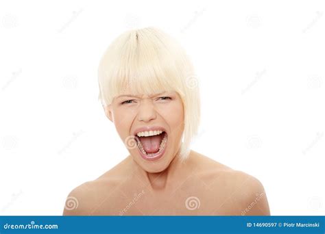 Gorgeous Blonde Female Screaming Royalty Free Stock Photography Image