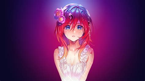 Hd Wallpaper Red Haired Female Anime Character Digital Wallpaper