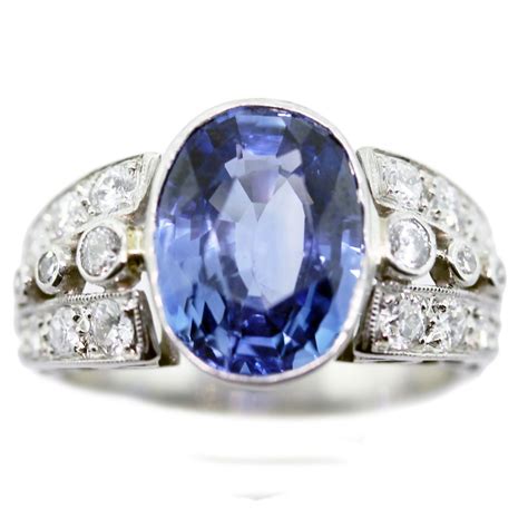 The yvaine ring is a vintage diamond and sapphire engagement ring from the art deco era. Vintage Sapphire, Diamond and Platinum Ring Boca Raton