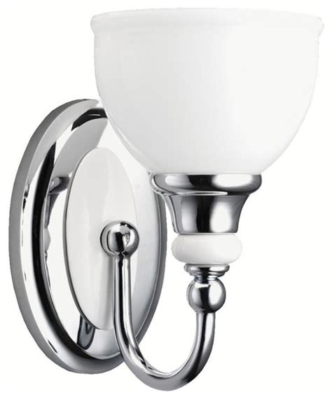 Shop bathroom vanity sconces and find single light fixtures to match your style. One Light Chrome Bathroom Sconce - Transitional - Bathroom ...