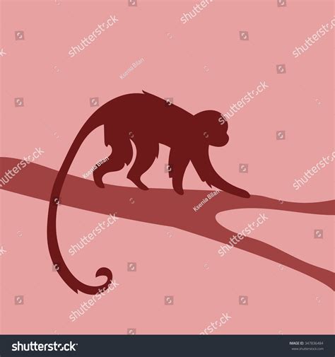 Monkey Vector Silhouette Stock Vector Royalty Free 347836484