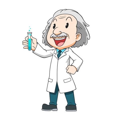 Premium Vector Cartoon Character Of Scientist Holding A Test Tube