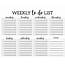 Weekly To Do List Printable Checklist Template  Paper Trail Design