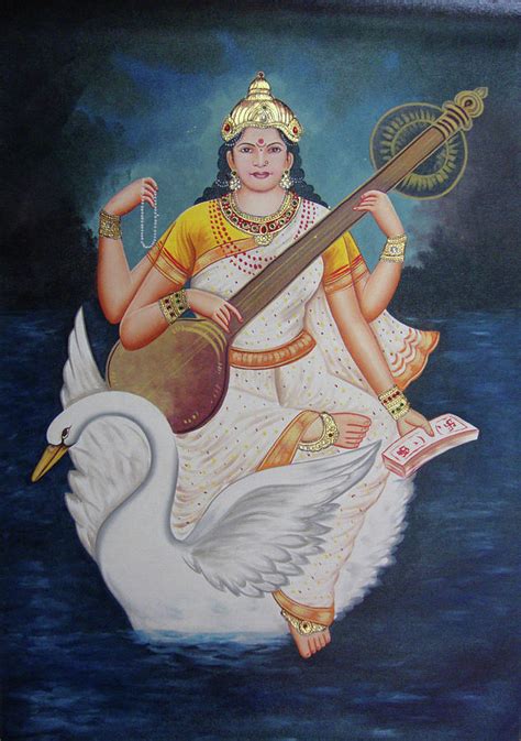 Oil Painting Of Maa Saraswati Br