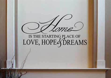 Home Is The Starting Place Of Love Hope And Dreams Wall Decal With