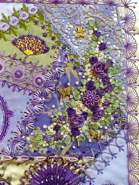 I Embroidery And Crazy Quilting Crazy Quilt Pinterest Crazy Quilts Crazy Quilt Blocks