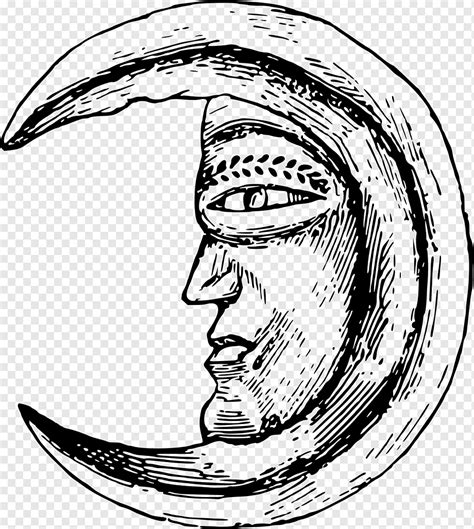 Man In The Moon Moon Face Monochrome Head Png Pngwing