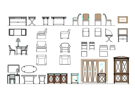 Wooden Furniture Cad Blocks For Hotel Cad Drawing Details Dwg File