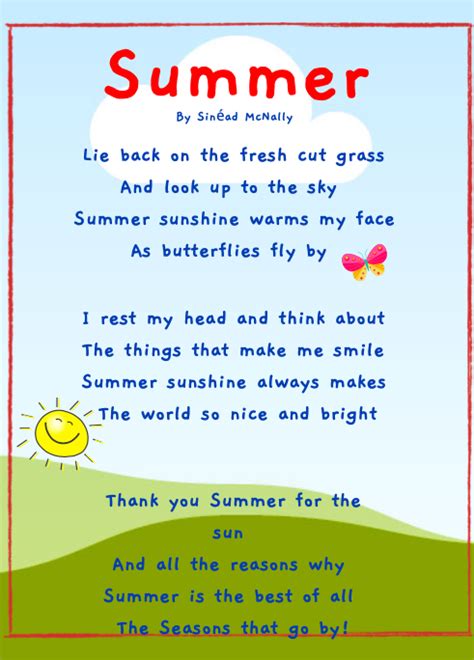 ‘summer New Poem For Primary School Children Nckids Summer Poems