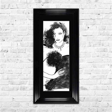 fashion girl 1 black mount framed wall art by shh interiors 115cm x 55cm 1wall