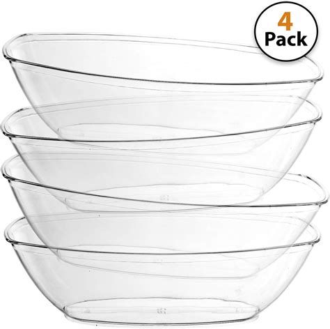 Set Of 4 Luau Plastic Contoured Serving Bowls Party Snack