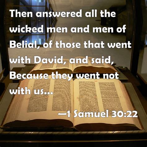 1 Samuel 3022 Then Answered All The Wicked Men And Men Of Belial Of