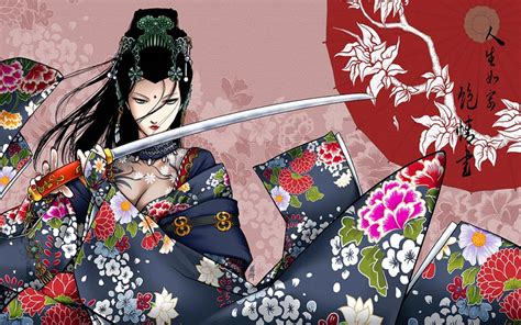 Anime Girl Samurai Female Warrior Swords Katana Hd Wallpaper Tattoo