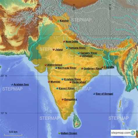 Stepmap India Landkarte Für India