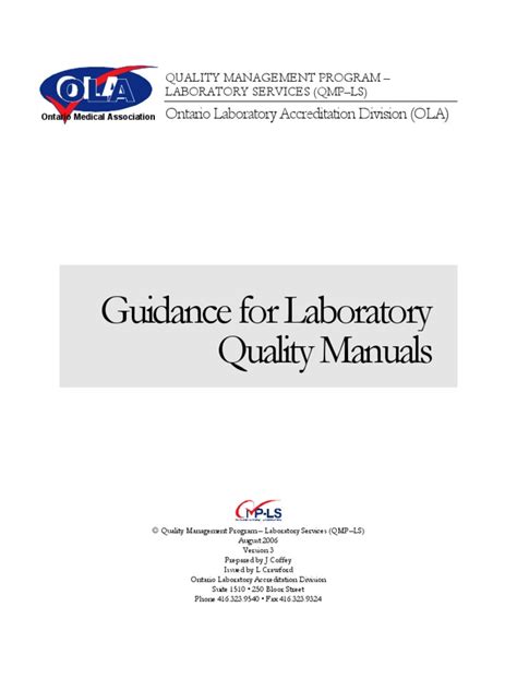 Guidance For Lab Quality Manuals V3 Pdf Quality Management System