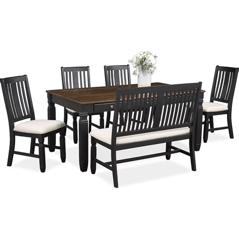 Glendale Dining Table 4 Chairs And Bench American Signature