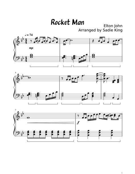 Rocket man elton john letter notes for beginners music. Elton John - Rocket Man - Easy piano Sheet music | Musescore.com
