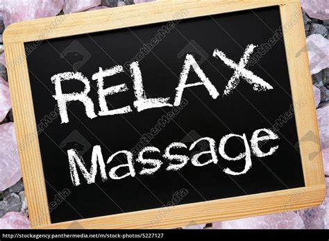 Relax Massage Wellness Konzept Tafel Lizenzfreies Bild 5227127 Bildagentur Panthermedia
