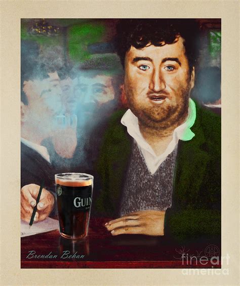 Brendan Behan Portrait Painting By Jerry Kool Fine Art America