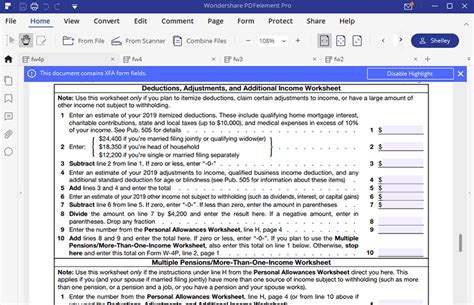 Tax Form W 4p Printable